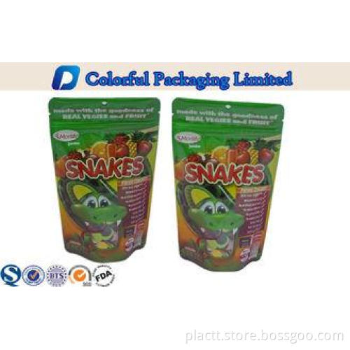 Recycle PET / PE stand up zipper pouch bags for Snacks / dr